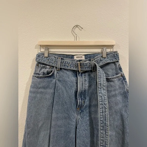 Agolde Belted Baggy Wide Leg Barrel Jeans Size 25 - Picture 3 of 8
